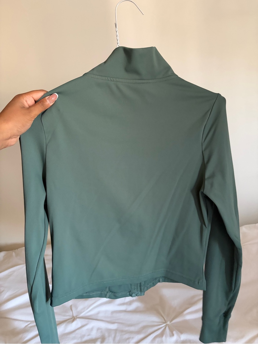 Women’s Green Active Zip Jacket & Flare leg Leggings Yoga Pants Set - Picture 4 of 9